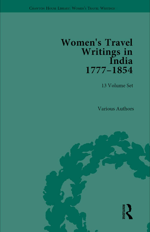 Book cover of Women's Travel Writings in India 1777–1854