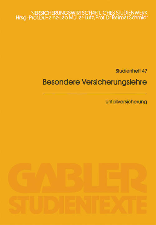 Book cover of Unfallversicherung (1983)