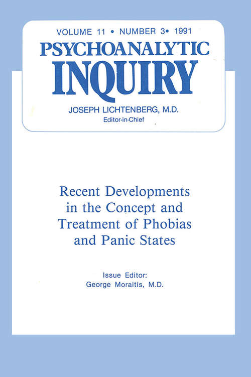 Book cover of Recent Developments: Psychoanalytic Inquiry, 11.3