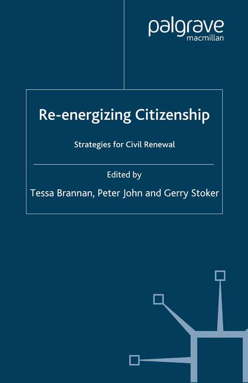 Book cover of Re-energizing Citizenship: Strategies for Civil Renewal (2007)