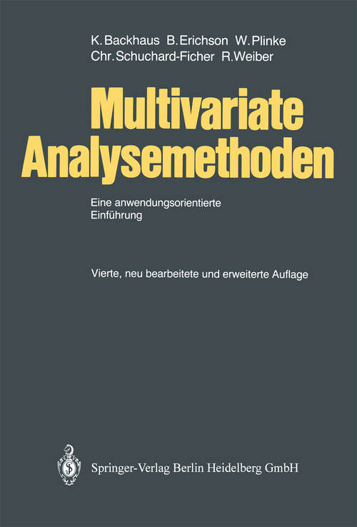 Book cover of Multivariate Analysemethoden: Eine anwendungsorientierte Einführung (4. Aufl. 1987)