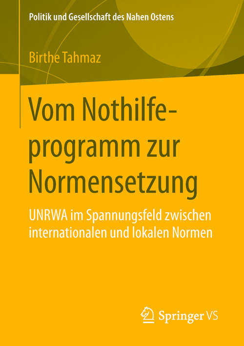 Book cover of Vom Nothilfeprogramm zur Normensetzung