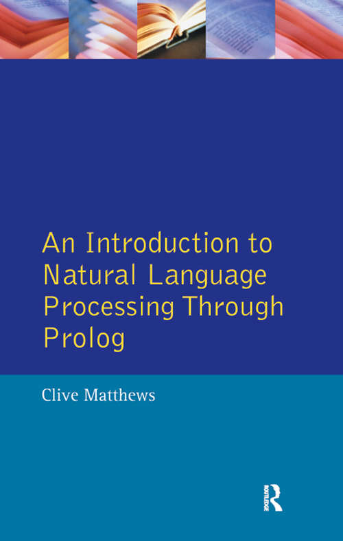 Book cover of An Introduction to Natural Language Processing Through Prolog (Learning about Language)