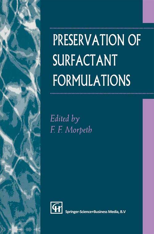 Book cover of Preservation of Surfactant Formulations (1995)