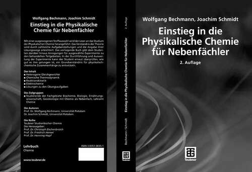 Book cover of Einstieg in die Physikalische Chemie für Nebenfächler (2.Aufl. 2006) (Teubner Studienbücher Chemie)