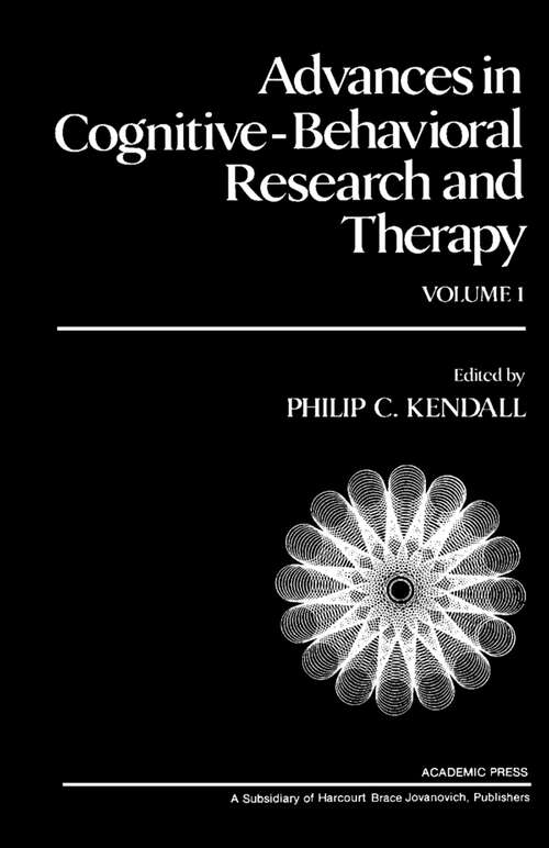 Book cover of Advances in Cognitive—Behavioral Research and Therapy: Volume 1