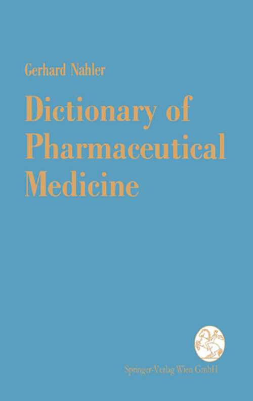 Book cover of Dictionary of Pharmaceutical Medicine (1994)