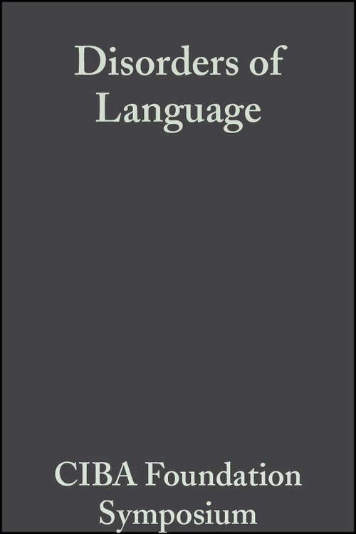 Book cover of Disorders of Language (Novartis Foundation Symposia)