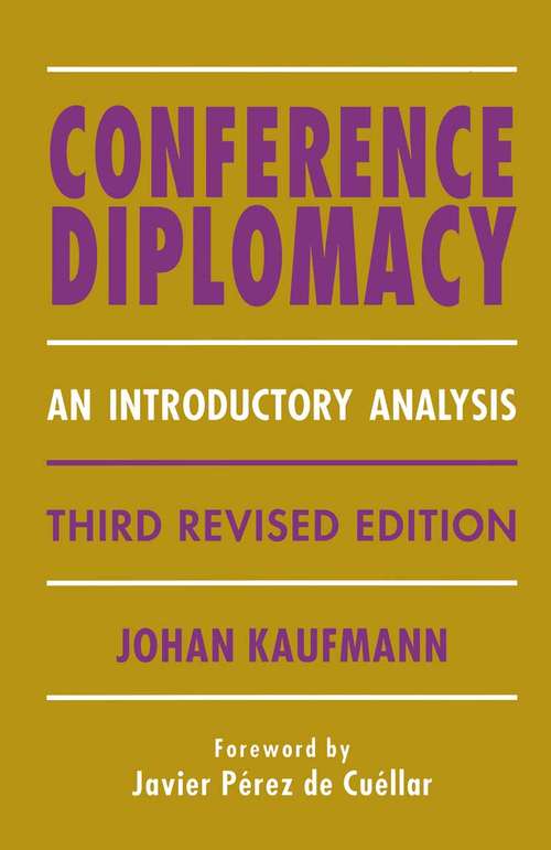 Book cover of Conference Diplomacy: An Introductory Analysis (3rd ed. 1996)