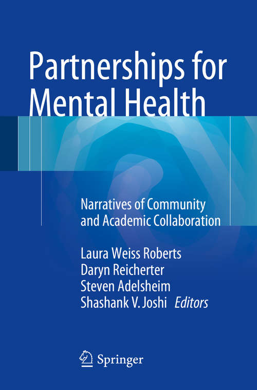 Book cover of Partnerships for Mental Health: Narratives of Community and Academic Collaboration (1st ed. 2015)