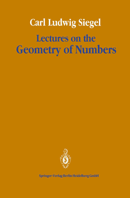 Book cover of Lectures on the Geometry of Numbers (1989)