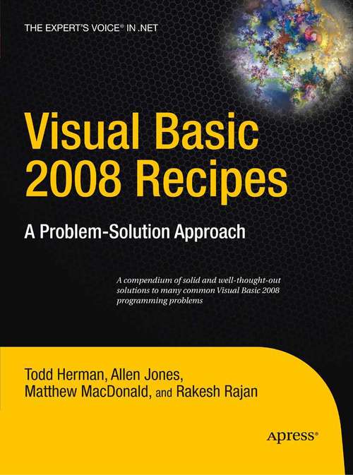 Book cover of Visual Basic 2008 Recipes: A Problem-Solution Approach (1st ed.)