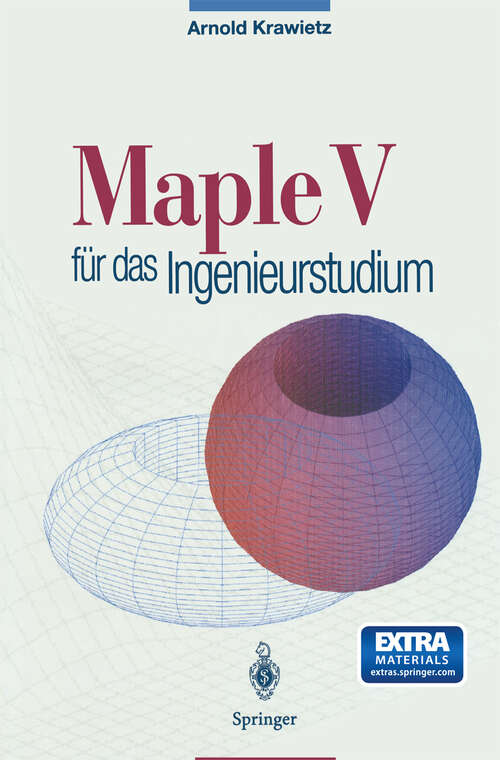 Book cover of Maple V für das Ingenieurstudium (1997)