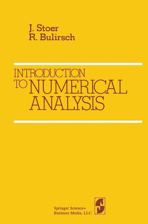 Book cover of Introduction to Numerical Analysis (1980)