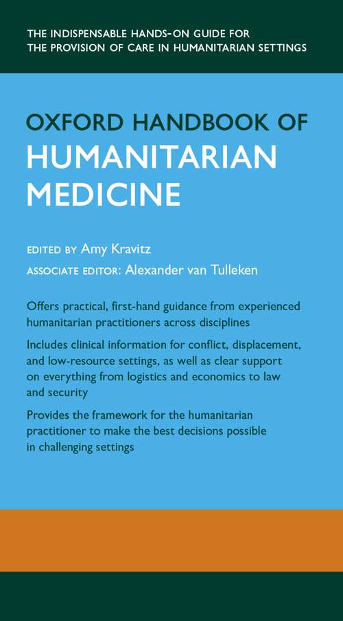 Book cover of Oxford Handbook of Humanitarian Medicine (Oxford Medical Handbooks)