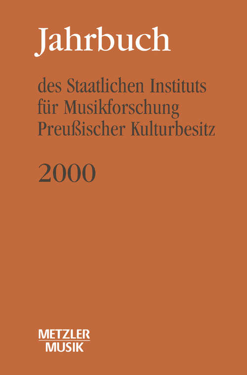 Book cover of Jahrbuch des Staatlichen Instituts für Musikforschung (SIM) Preußischer Kulturbesitz: 2000 (1. Aufl. 2000)