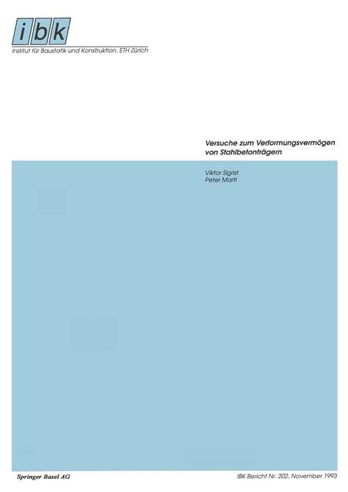 Book cover of Versuche zum Verformungsvermögen von Stahlbetonträgern (1993) (Institut für Baustatik und Konstruktion #202)