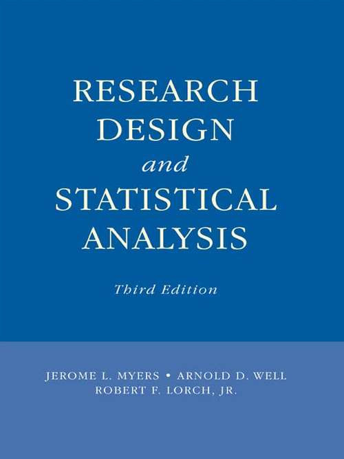 Book cover of Research Design and Statistical Analysis: Third Edition