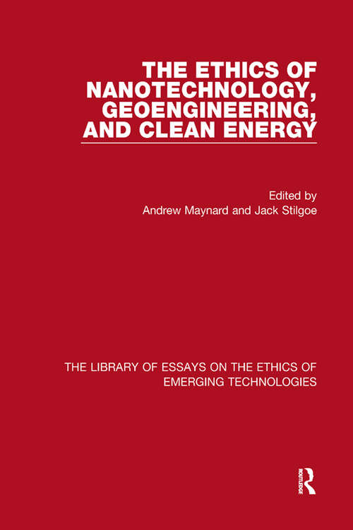 Book cover of The Ethics of Nanotechnology, Geoengineering, and Clean Energy