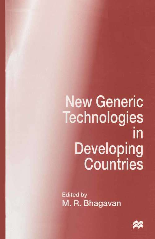 Book cover of New Generic Technologies in Developing Countries (1st ed. 1997)