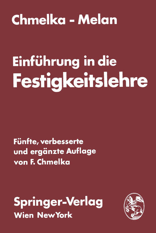 Book cover of Einführung in die Festigkeitslehre für Studierende des Bauwesens (5. Aufl. 1972)