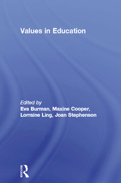 Book cover of Values in Education