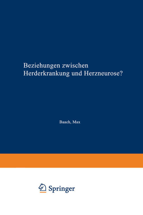 Book cover of Beziehungen zwischen Herderkrankung und Herzneurose? (1940)