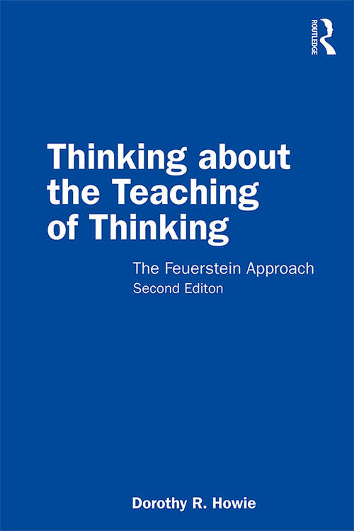 Book cover of Thinking about the Teaching of Thinking: The Feuerstein Approach (2)