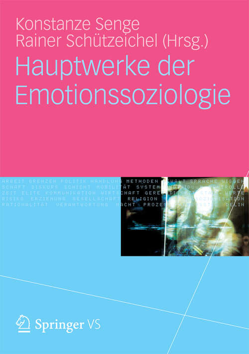 Book cover of Hauptwerke der Emotionssoziologie (2013)