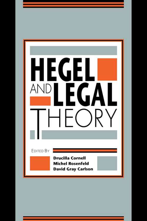 Book cover of Hegel and Legal Theory