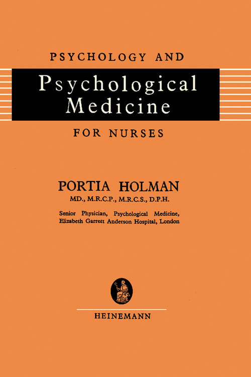 Book cover of Psychology and Psychological Medicine for Nurses