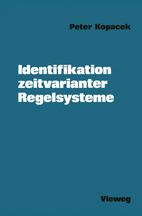 Book cover of Identifikation zeitvarianter Regelsysteme (1978)