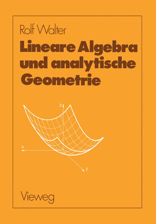 Book cover of Lineare Algebra und analytische Geometrie (1985)