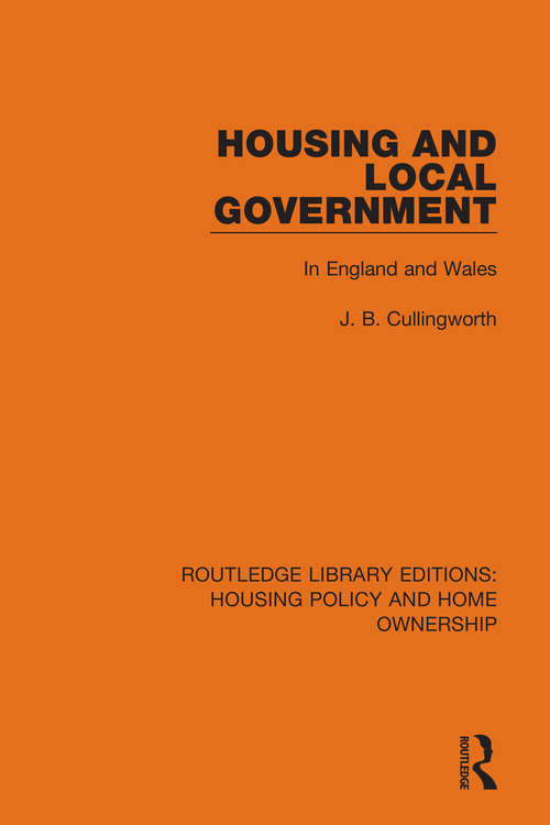 Book cover of Housing and Local Government: In England and Wales
