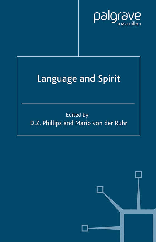 Book cover of Language and Spirit (2004) (Claremont Studies in the Philosophy of Religion)