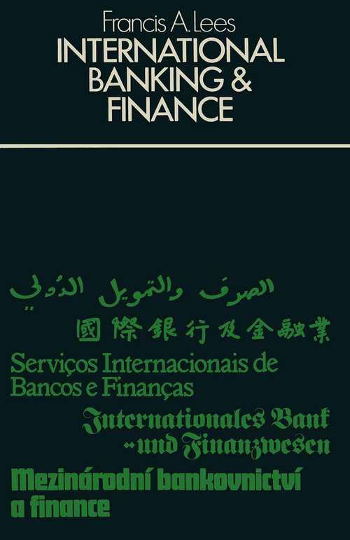Book cover of International Banking and Finance (1st ed. 1974)