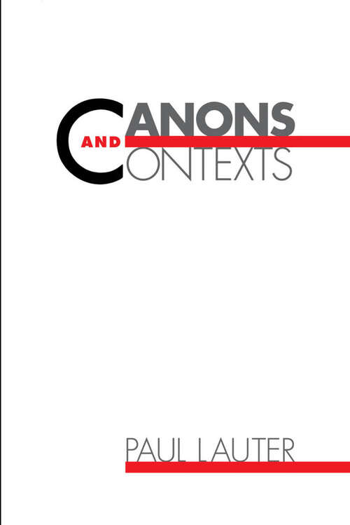 Book cover of Canons and Contexts