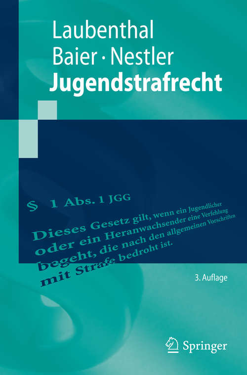 Book cover of Jugendstrafrecht (3. Aufl. 2015) (Springer-Lehrbuch)