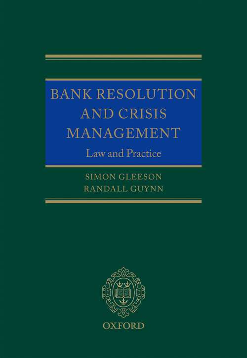 Book cover of Bank Resolution and Crisis Management: Law and Practice