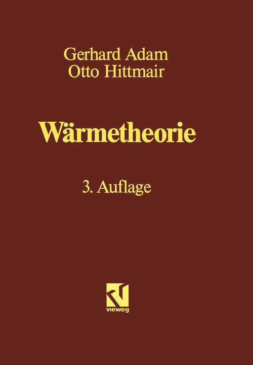 Book cover of Wärmetheorie (3. Aufl. 1988)