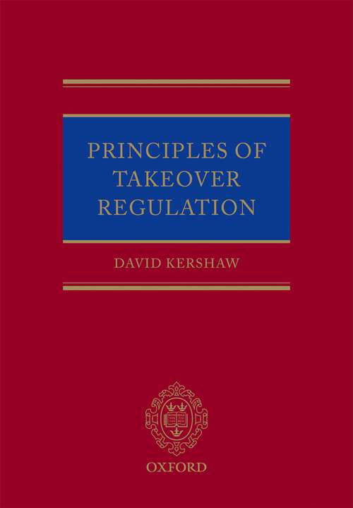 Book cover of Principles of Takeover Regulation