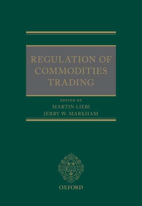 Book cover of Regulation of Commodities Trading