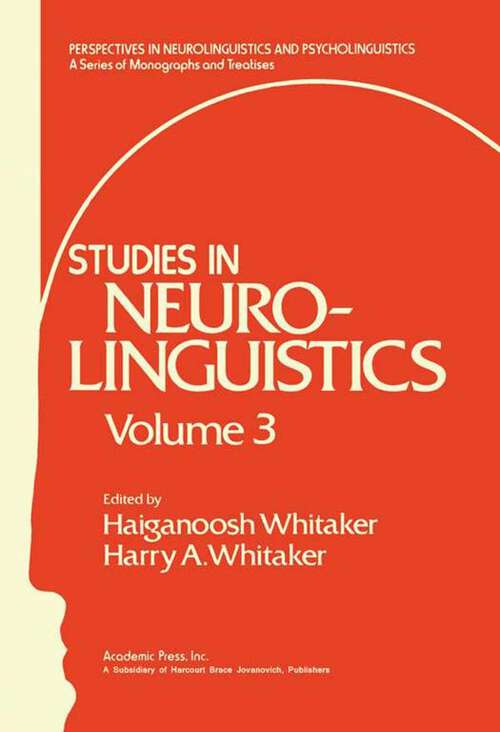 Book cover of Studies in Neurolinguistics