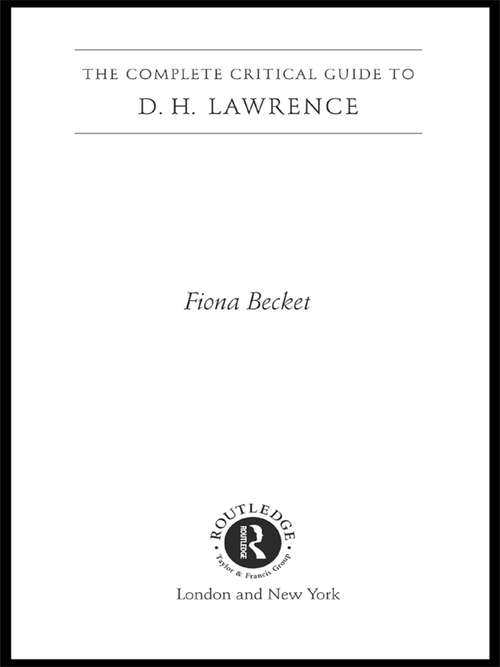 Book cover of D.H. Lawrence (Routledge Guides to Literature)