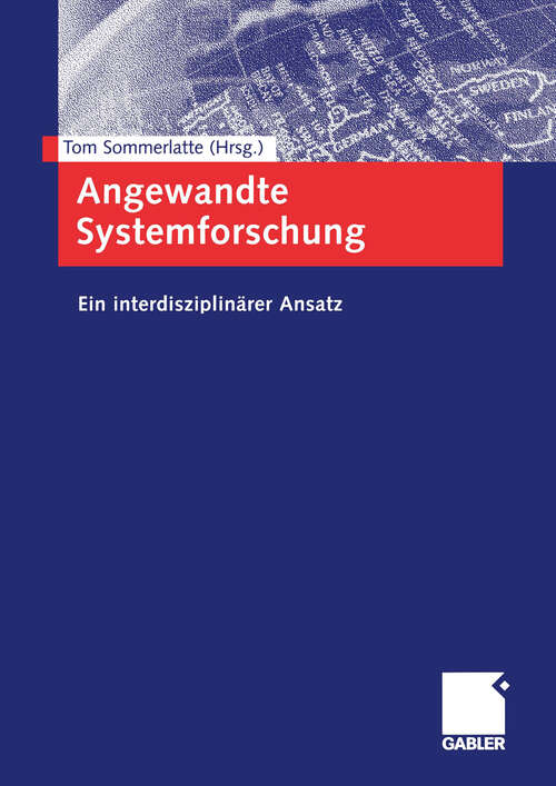 Book cover of Angewandte Systemforschung: Ein interdisziplinärer Ansatz (2002)