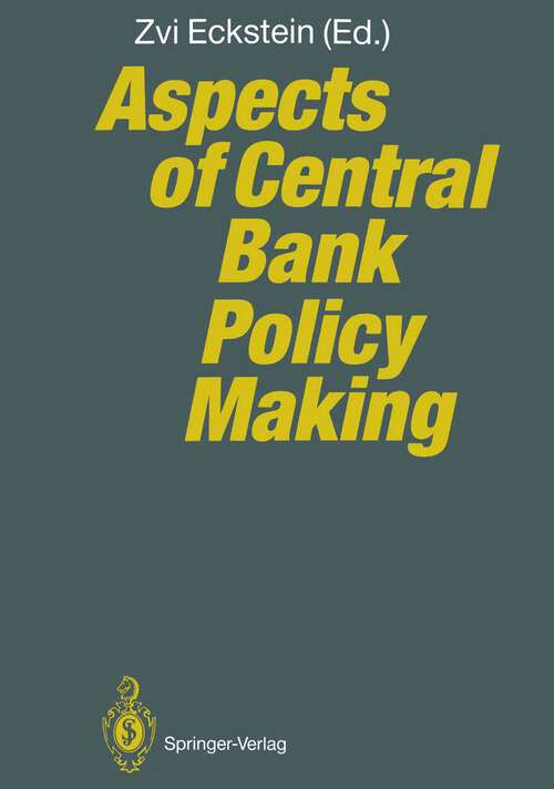 Book cover of Aspects of Central Bank Policy Making (1991)