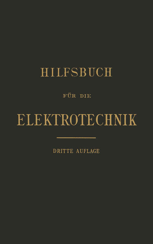 Book cover of Hilfsbuch für die Elektrotechnik (3. Aufl. 1893)