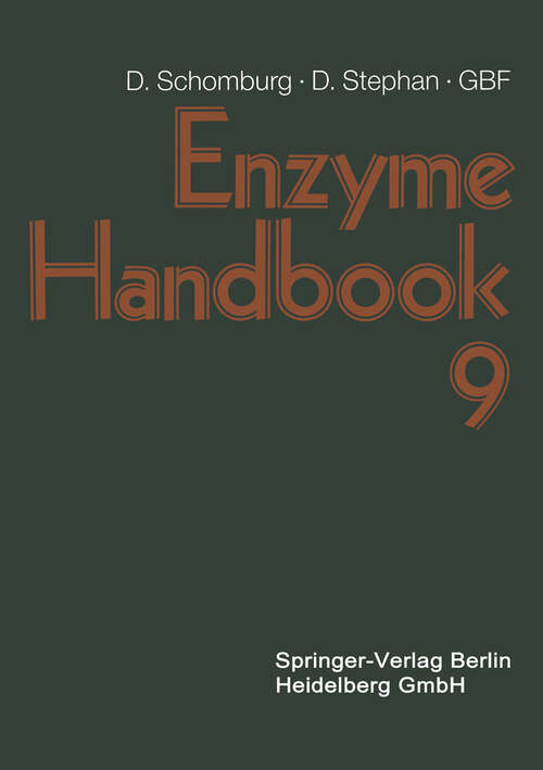 Book cover of Enzyme Handbook 9: Class 1.1: Oxidoreductases (1995)