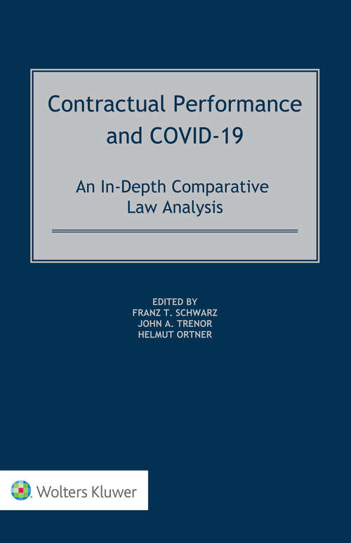 Book cover of Contractual Performance and COVID-19: An In-Depth Comparative Law Analysis