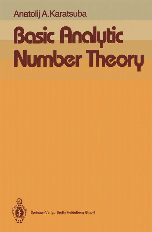 Book cover of Basic Analytic Number Theory (1993)